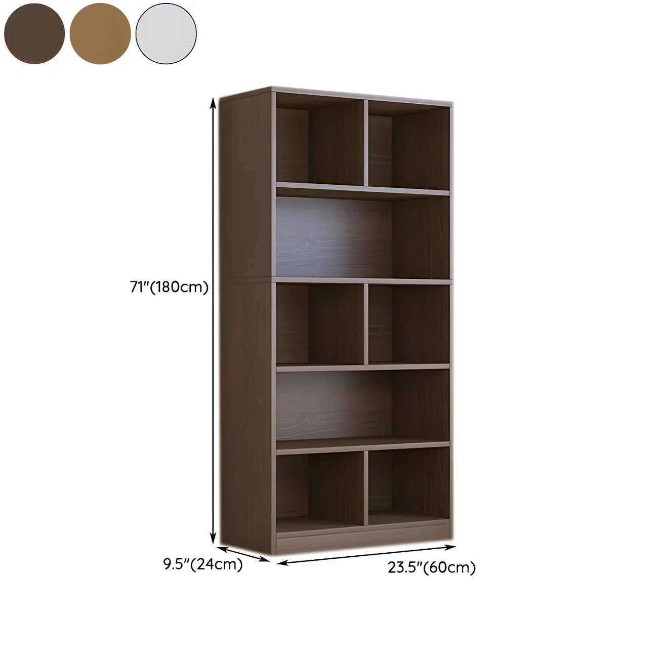 Étagère cubique de rangement en chêne massif de style moderne du milieu du siècle, à 5 niveaux