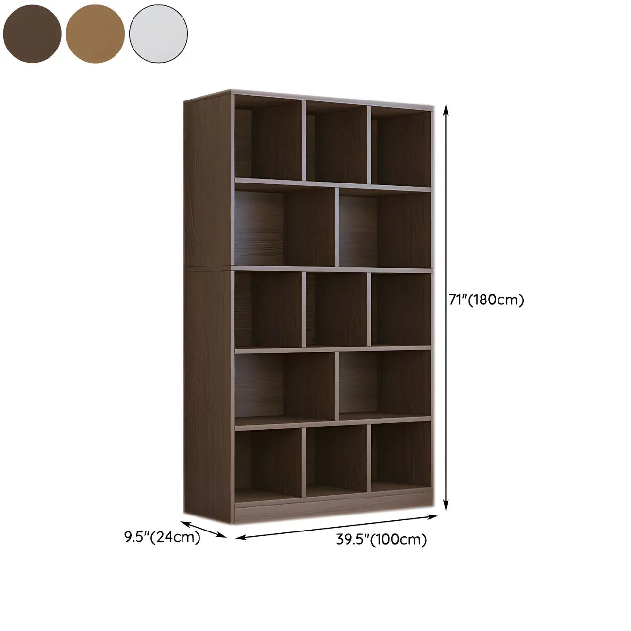 Étagère cubique de rangement en chêne massif de style moderne du milieu du siècle, à 5 niveaux