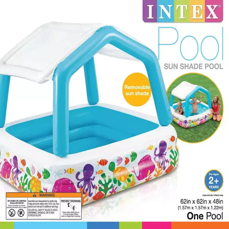 Piscine gonflable pour enfants Intex Ocean Scene avec pare-soleil et piscine de jeu pour enfants Ocean Play & Jeux