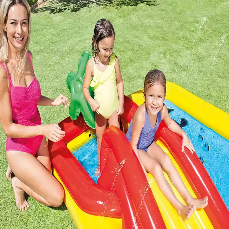 Piscine gonflable pour enfants Intex Ocean Scene avec pare-soleil et piscine de jeu pour enfants Ocean Play & Jeux