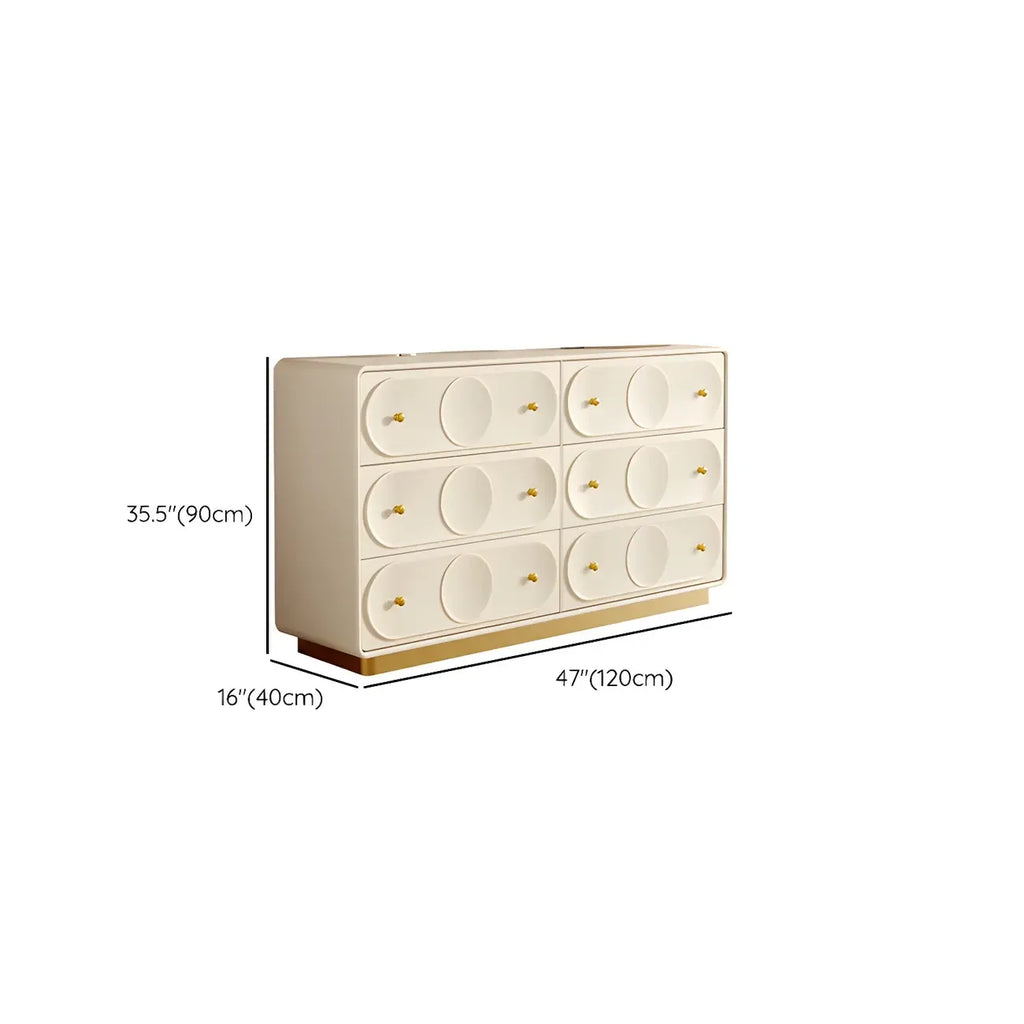 Commode élégante en bois blanc avec tiroirs pour le rangement de la chambre