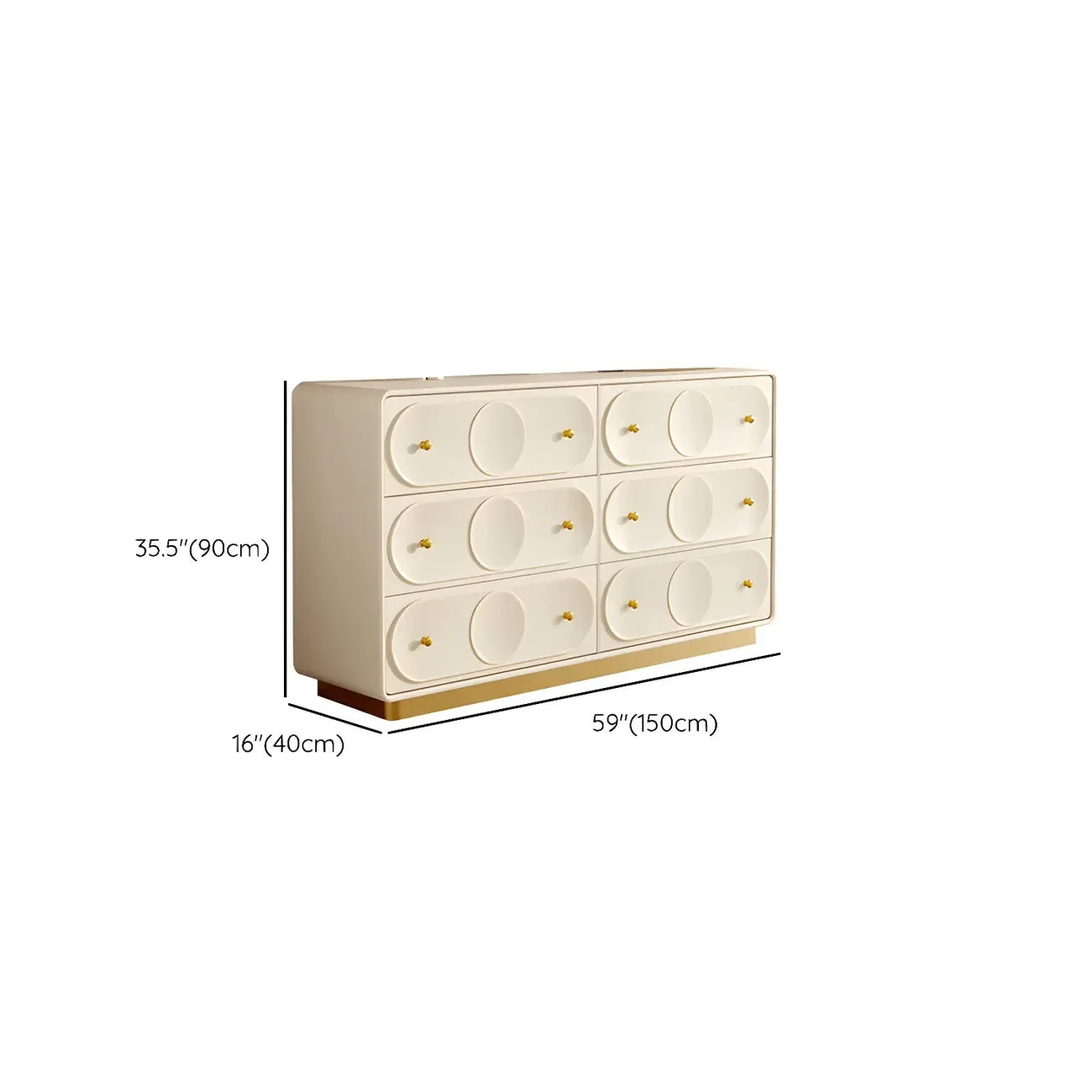Commode élégante en bois blanc avec tiroirs pour le rangement de la chambre