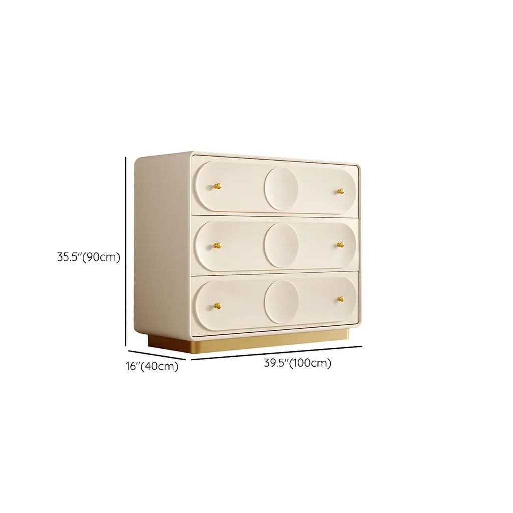 Commode élégante en bois blanc avec tiroirs pour le rangement de la chambre
