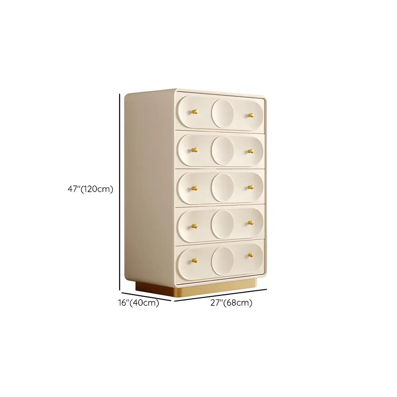 Commode élégante en bois blanc avec tiroirs pour le rangement de la chambre
