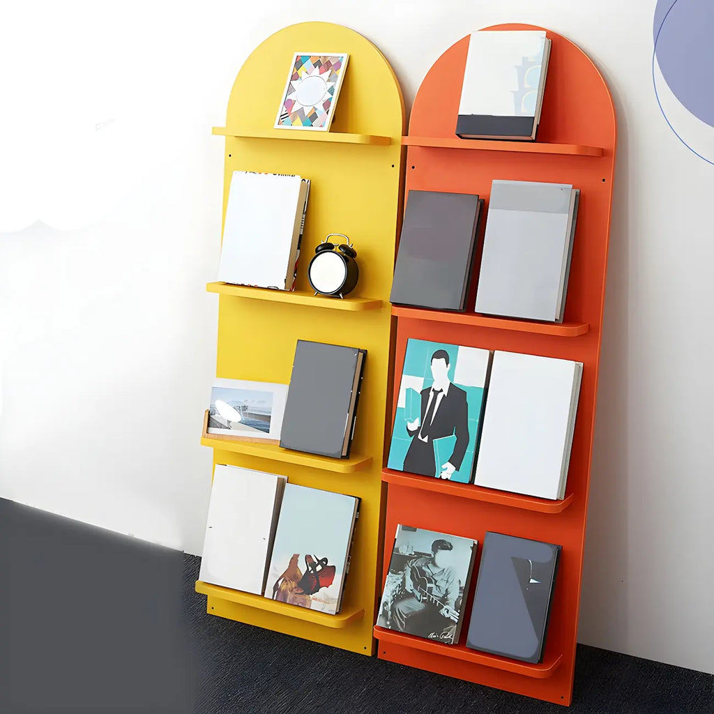 Étagère murale moderne cintrée verticale pour disques vinyles et livres