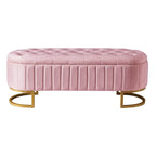 Ensemble de chambre 2 pièces avec lit plateforme LED et pouf de rangement