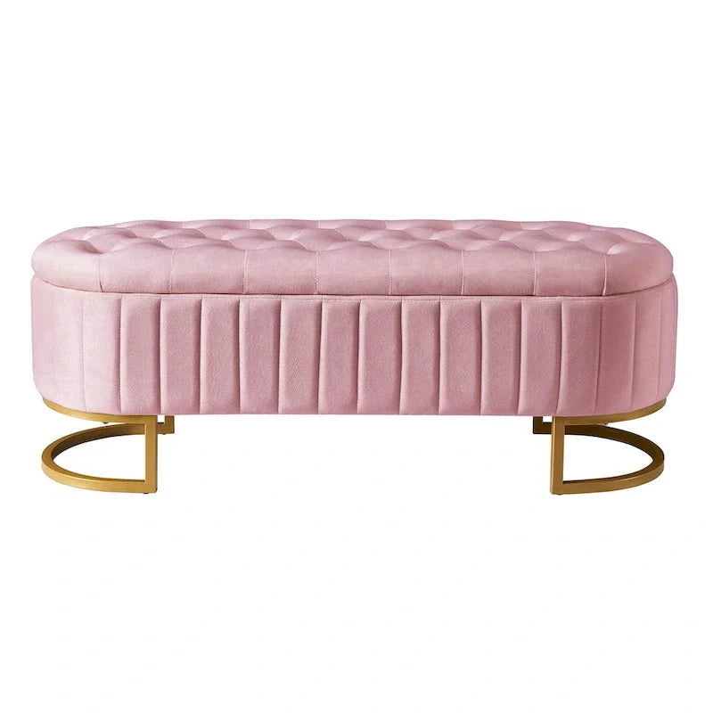 Ensemble de chambre 2 pièces avec lit plateforme LED et pouf de rangement