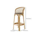 Tabourets de bar contemporains en bois et rotin avec repose-pieds