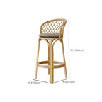 Tabourets de bar contemporains en bois et rotin avec repose-pieds