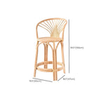 Tabourets de bar contemporains en bois et rotin avec repose-pieds