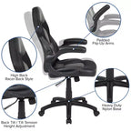 Ensemble bureau de gaming et chaise de course Flash Furniture avec porte-gobelet, crochet pour casque et support pour moniteur/smartphone