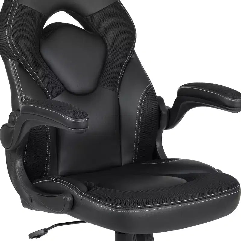 Ensemble bureau de gaming et chaise de course Flash Furniture avec porte-gobelet, crochet pour casque et support pour moniteur/smartphone