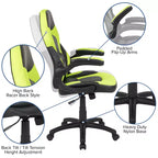 Ensemble bureau de gaming et chaise de course Flash Furniture avec porte-gobelet, crochet pour casque et support pour moniteur/smartphone