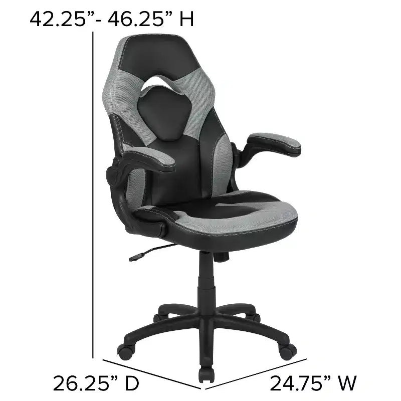 Ensemble bureau de gaming et chaise de course Flash Furniture avec porte-gobelet, crochet pour casque et support pour moniteur/smartphone