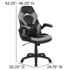 Ensemble bureau de gaming et chaise de course Flash Furniture avec porte-gobelet, crochet pour casque et support pour moniteur/smartphone