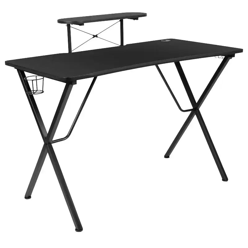 Ensemble bureau de gaming et chaise de course Flash Furniture avec porte-gobelet, crochet pour casque et support pour moniteur/smartphone