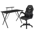 Ensemble bureau de gaming et chaise de course Flash Furniture avec porte-gobelet, crochet pour casque et support pour moniteur/smartphone