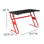 Ensemble bureau de jeu et chaise de course Flash Furniture avec porte-gobelet et crochet pour casque