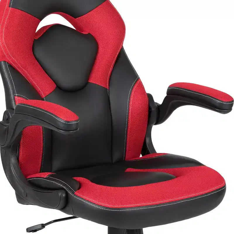 Ensemble bureau de jeu et chaise de course Flash Furniture avec porte-gobelet et crochet pour casque