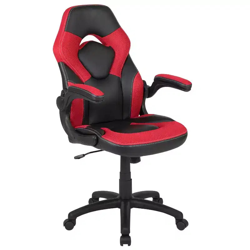 Ensemble bureau de jeu et chaise de course Flash Furniture avec porte-gobelet et crochet pour casque