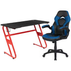 Ensemble bureau de jeu et chaise de course Flash Furniture avec porte-gobelet et crochet pour casque