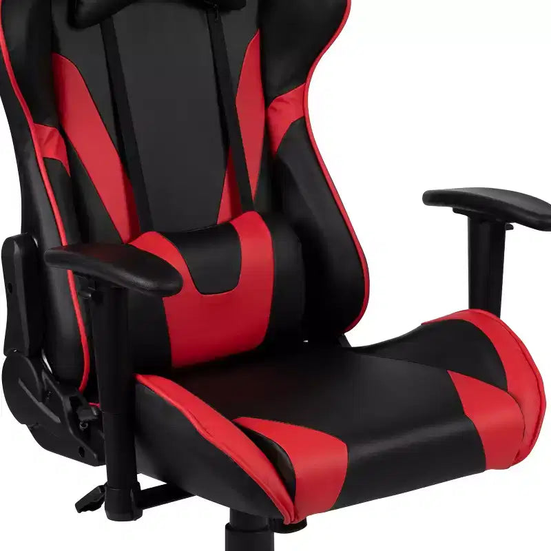Ensemble bureau de jeu et chaise de jeu inclinable Flash Furniture avec porte-gobelet et crochet pour casque