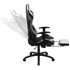 Flash Furniture Sedia da Gaming X30, sedia da ufficio ergonomica da corsa per computer con schienale completamente reclinabile e poggiapiedi estraibile in pelle sintetica rossa