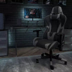 Flash Furniture Sedia da Gaming X30, sedia da ufficio ergonomica da corsa per computer con schienale completamente reclinabile e poggiapiedi estraibile in pelle sintetica rossa