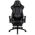 Flash Furniture Sedia da Gaming X30, sedia da ufficio ergonomica da corsa per computer con schienale completamente reclinabile e poggiapiedi estraibile in pelle sintetica rossa