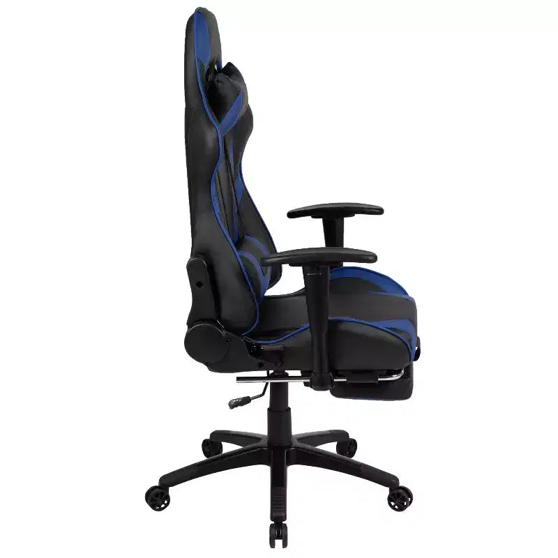 Flash Furniture Sedia da Gaming X30, sedia da ufficio ergonomica da corsa per computer con schienale completamente reclinabile e poggiapiedi estraibile in pelle sintetica rossa
