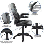 Flash Furniture X10 Sedia da Gaming Racing Ufficio Ergonomica per Computer PC Girevole Regolabile con Braccioli Ribaltabili