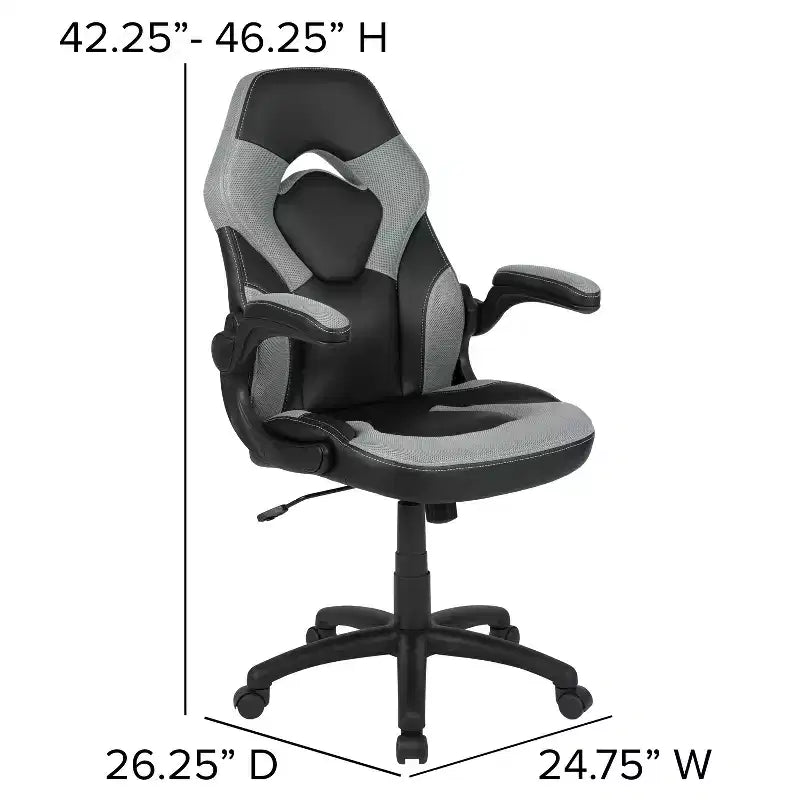 Flash Furniture X10 Sedia da Gaming Racing Ufficio Ergonomica per Computer PC Girevole Regolabile con Braccioli Ribaltabili