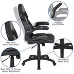 Flash Furniture X10 Sedia da Gaming Racing Ufficio Ergonomica per Computer PC Girevole Regolabile con Braccioli Ribaltabili