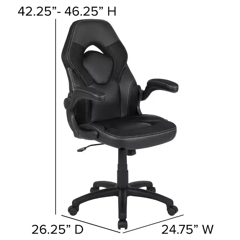 Flash Furniture X10 Sedia da Gaming Racing Ufficio Ergonomica per Computer PC Girevole Regolabile con Braccioli Ribaltabili