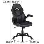Flash Furniture X10 Sedia da Gaming Racing Ufficio Ergonomica per Computer PC Girevole Regolabile con Braccioli Ribaltabili