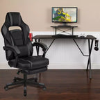 Bureau de jeu Flash Furniture avec porte-gobelet/crochet pour casque/support d'écran et chaise de jeu inclinable avec repose-pieds