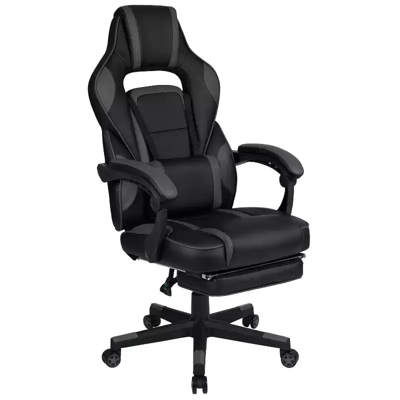 Bureau de jeu Flash Furniture avec porte-gobelet/crochet pour casque et chaise de jeu avec dossier inclinable/accoudoirs et repose-pieds