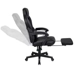 Bureau de jeu Flash Furniture avec porte-gobelet/crochet pour casque et chaise de jeu avec dossier inclinable/accoudoirs et repose-pieds