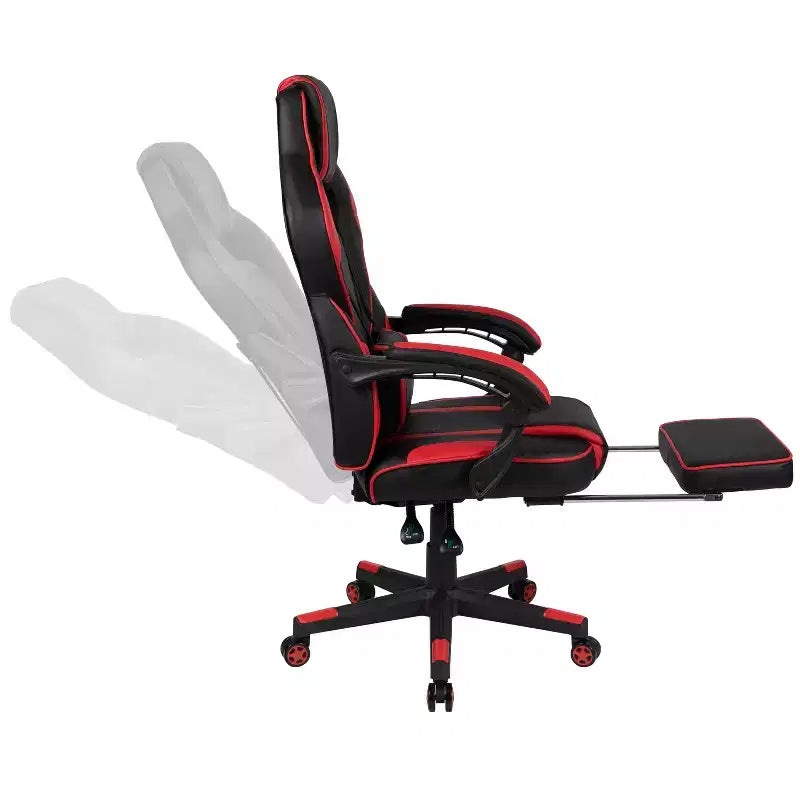 Bureau de jeu Flash Furniture avec porte-gobelet/crochet pour casque et chaise de jeu avec dossier inclinable/accoudoirs et repose-pieds