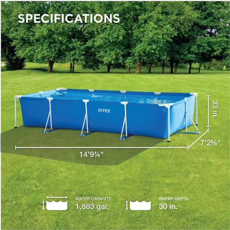 Piscine hors-sol rectangulaire Intex 4,27m x 84cm pour jardin avec filtre