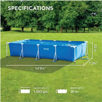 Piscine hors-sol rectangulaire Intex 4,27m x 84cm pour jardin avec filtre