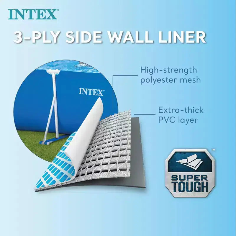 Piscine hors-sol rectangulaire Intex 4,27m x 84cm pour jardin avec filtre