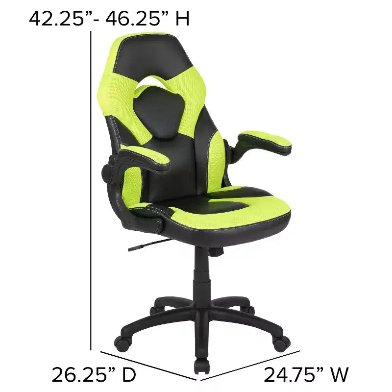 Ensemble bureau de jeu et chaise Emma et Oliver avec porte-gobelet, support pour casque et support pour écran