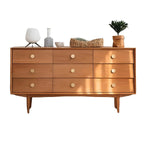Commode contemporaine extra large à 9 tiroirs en pin brun