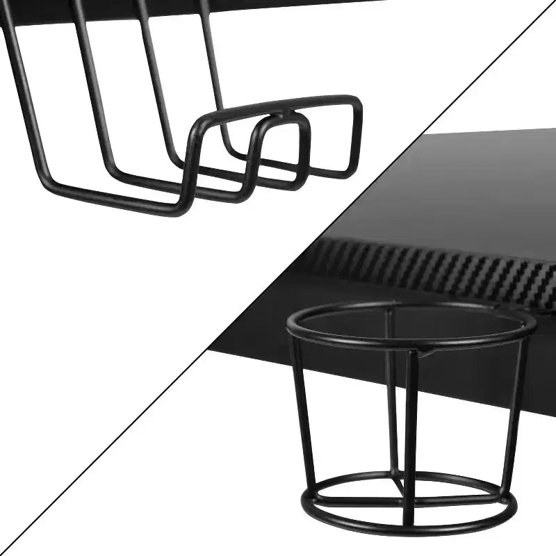 Bureau de jeu Flash Furniture 45,25 x 29 Table d'ordinateur Station de travail de joueur avec support de casque et 2 trous de gestion des câbles