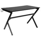 Bureau de jeu Flash Furniture 45,25 x 29 Table d'ordinateur Station de travail de joueur avec support de casque et 2 trous de gestion des câbles