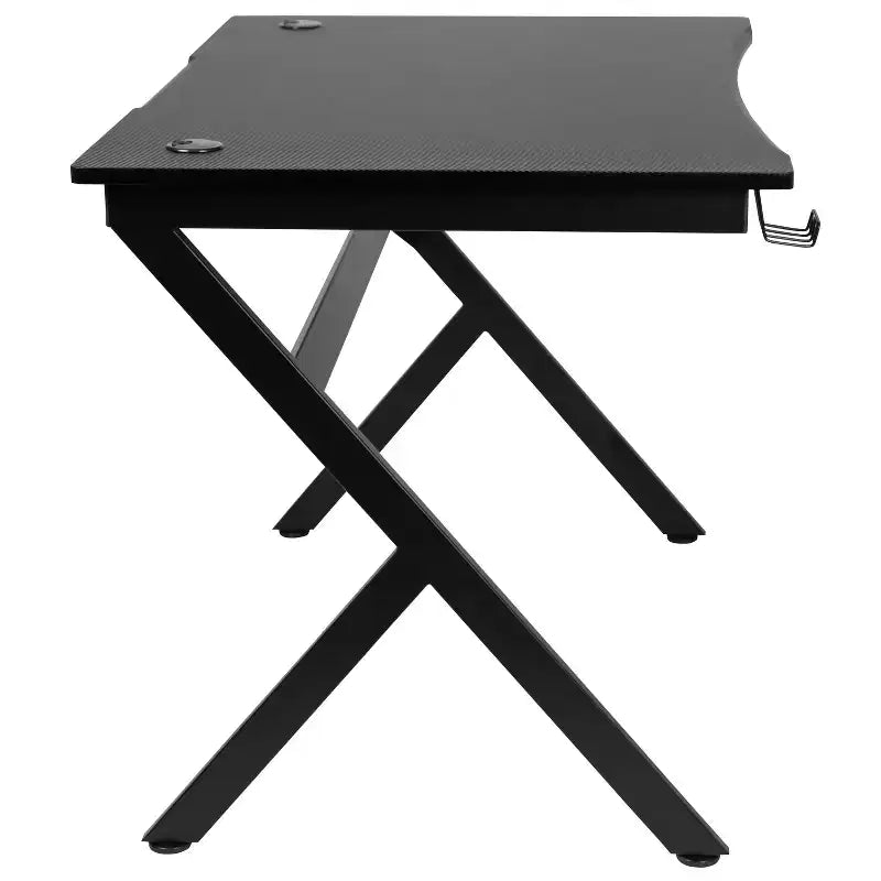 Bureau de jeu Flash Furniture 45,25 x 29 Table d'ordinateur Station de travail de joueur avec support de casque et 2 trous de gestion des câbles