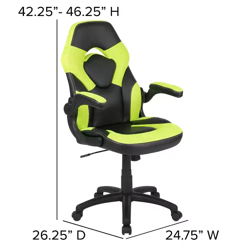 Ensemble bureau gamer et chaise de course Flash Furniture avec porte-gobelet, support de casque et 2 trous de gestion des câbles