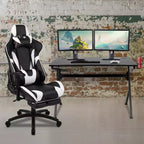 Ensemble bureau et fauteuil de jeu inclinable Flash Furniture avec repose-pieds, porte-gobelet, support pour casque et 2 trous passe-câbles