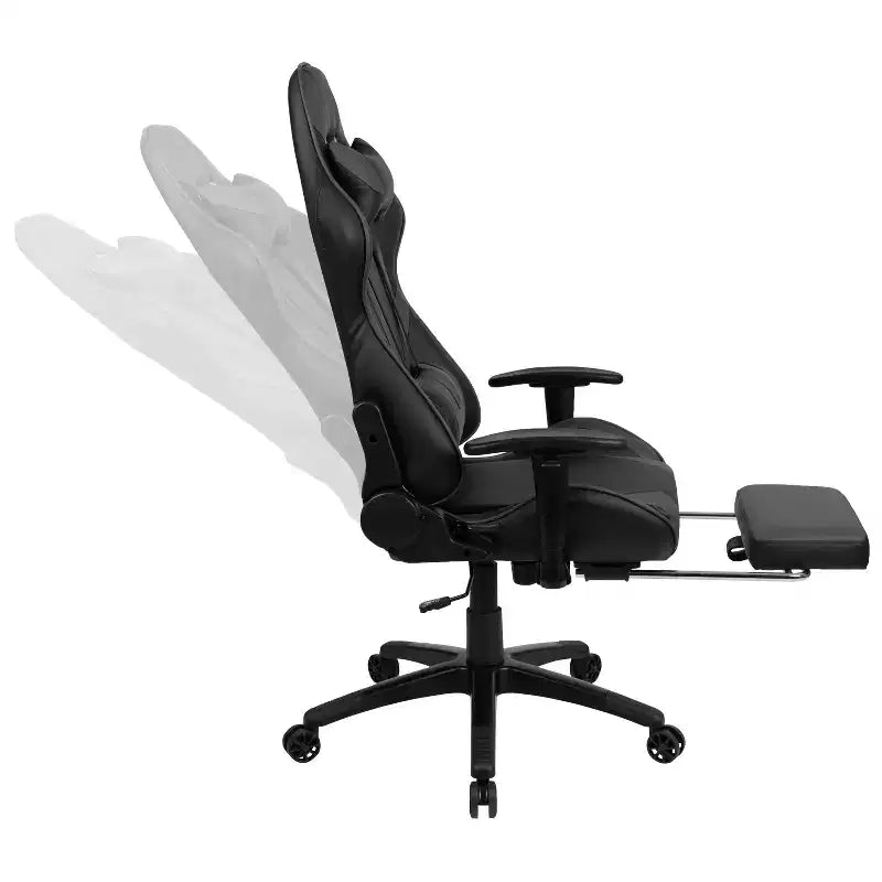 Ensemble bureau et fauteuil de jeu inclinable Flash Furniture avec repose-pieds, porte-gobelet, support pour casque et 2 trous passe-câbles